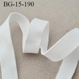 Biais galon sangle polyamide largeur 15 mm couleur naturel épaisseur 1 mm style sergé très solide prix au mètre