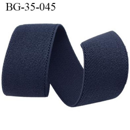 élastique 35 mm spécial lingerie, sport  caleçon ou bord côte fabriqué en France rouille bleu marine lurex cuivre prix au mètre