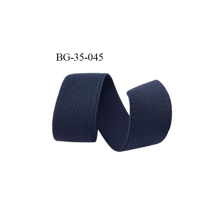 élastique 35 mm spécial lingerie, sport  caleçon ou bord côte fabriqué en France rouille bleu marine lurex cuivre prix au mètre