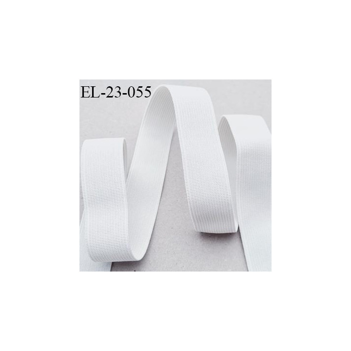 élastique plat souple largeur 20 mm couleur blanc vendu au mètre
