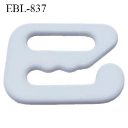 Crochet métal 6 mm  plastifié couleur blanc largeur intérieur de passage de bretelle 6 mm haut de gamme prix à la pièce