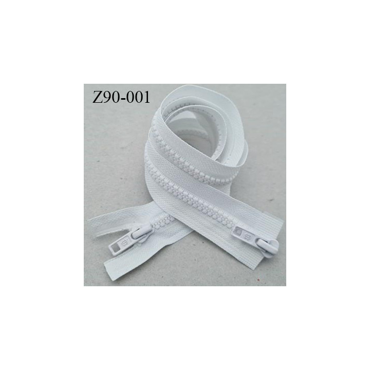 Fermeture zip 70 cm couleur bleu double curseur longueur 70 cm largeur 4.2 cm zip moulée largeur 9 mm prix à l'unité