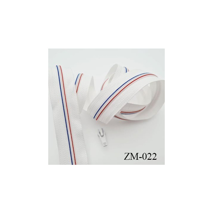 fermeture éclair de marque YKK au mètre couleur rouge un curseur au mètre largeur 27 mm largeur du zip 5 mm