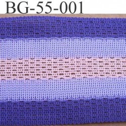 biais galon ruban couleur violet parme et rose largeur 55 mm synthétique vendu au mètre