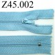 fermeture 45 cm couleur bleu zip nylon