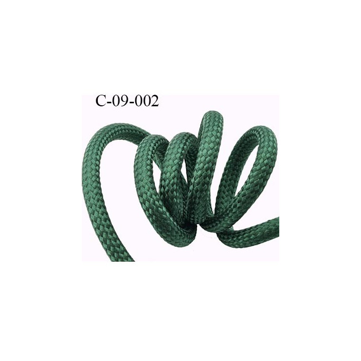 Cordon 8 mm synthétique très solide couleur vert satiné diamètre 8 mm avec cordon intérieur de 7 mm prix au mètre