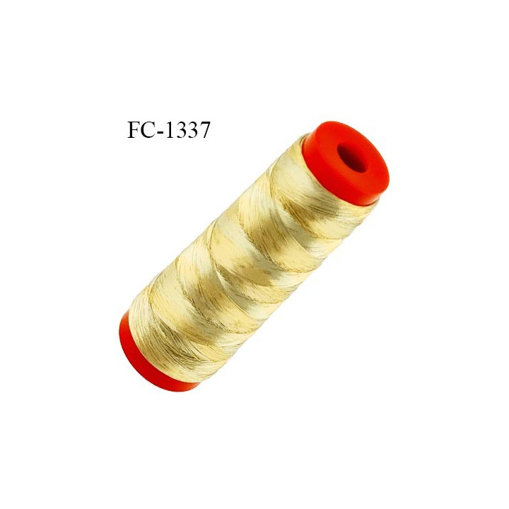 Bobine 500 m fil mousse polyamide et lurex n° 120 couleur gold light longueur de 500 mètres bobiné en France