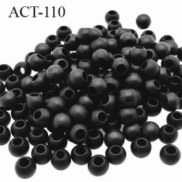 Perle en bois 10 mm peint noir  diamètre 10 mm  trou intérieur de 5 mm prix à la pièce