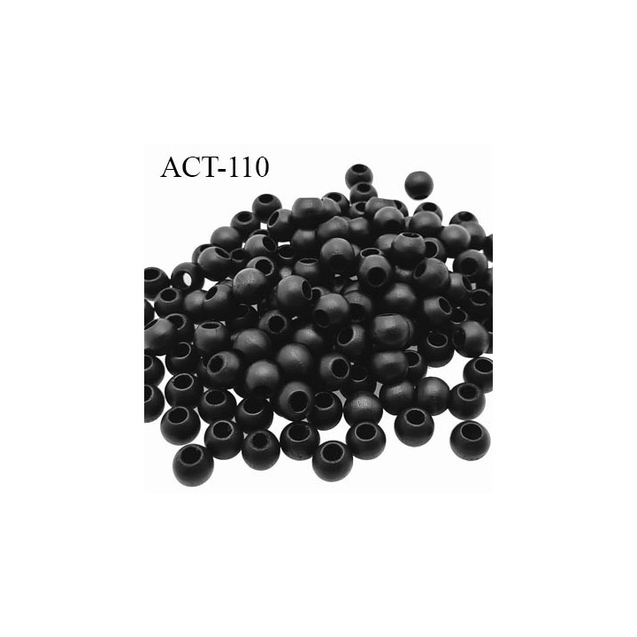 Perle en bois 10 mm peint noir  diamètre 10 mm  trou intérieur de 5 mm prix à la pièce