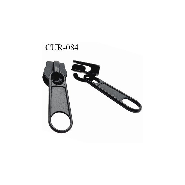 Curseur en métal laqué noir pour glissière de 4 mm prix à la pièce