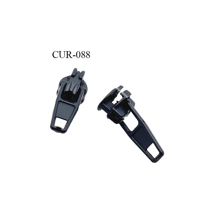 Curseur en métal laqué noir pour glissière de 4 mm prix à la pièce