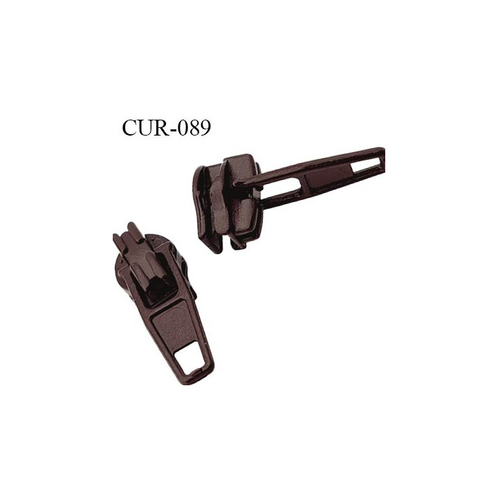 Curseur en métal laqué noir pour glissière de 4 mm prix à la pièce