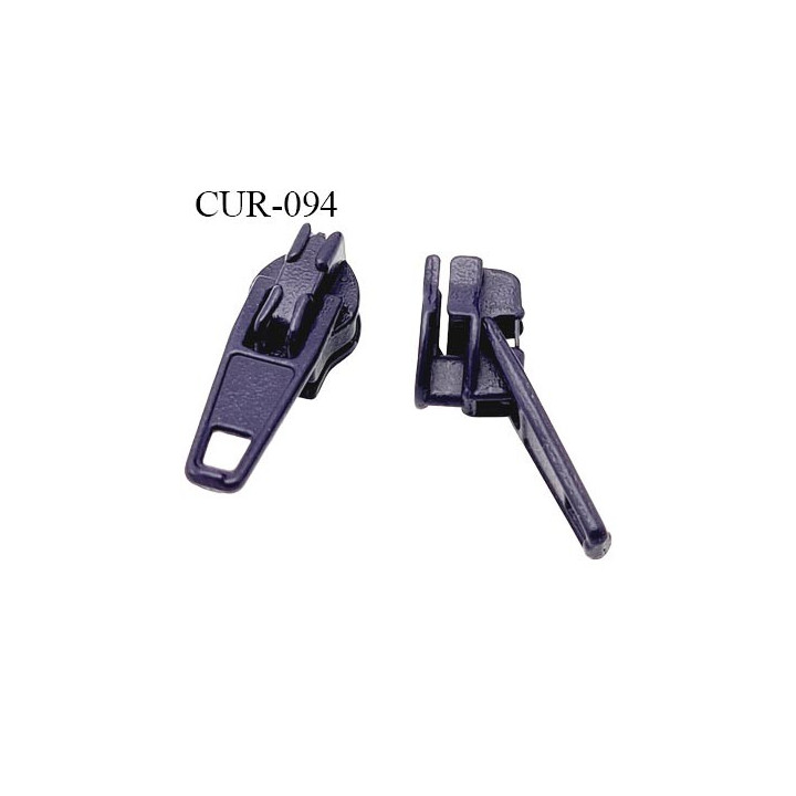 Curseur en métal laqué noir pour glissière de 4 mm prix à la pièce