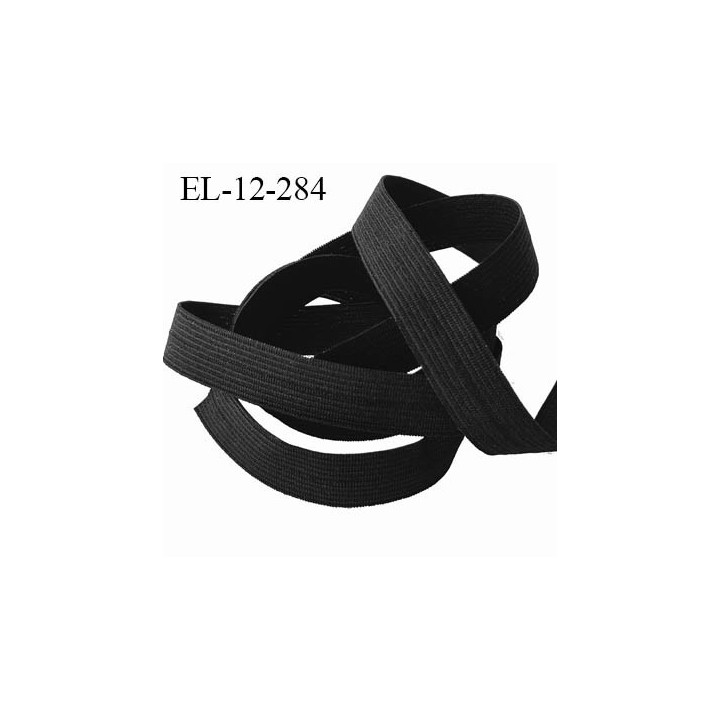 Elastique couture 12 mm couleur noir largeur 12 mm souple allongement + 160% prix au mètre