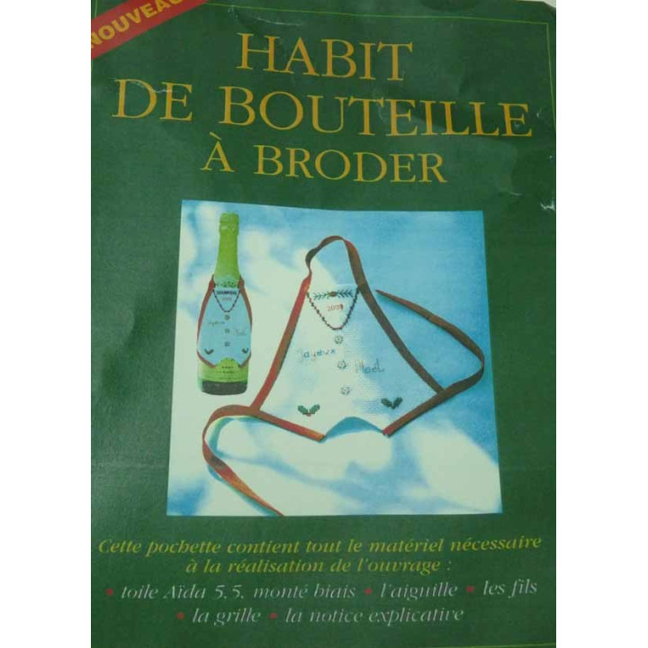 tablier à bouteille à broder kit complet