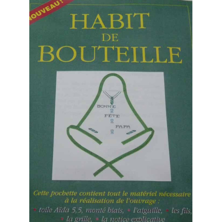 tablier à bouteille à broder kit complet