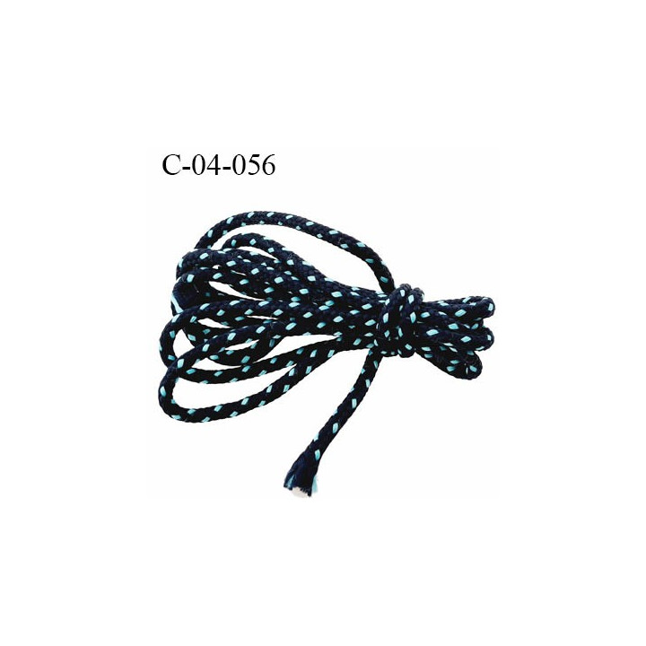 Cordon 4 mm très solide couleur bleu marine diamètre 4 mm prix au mètre