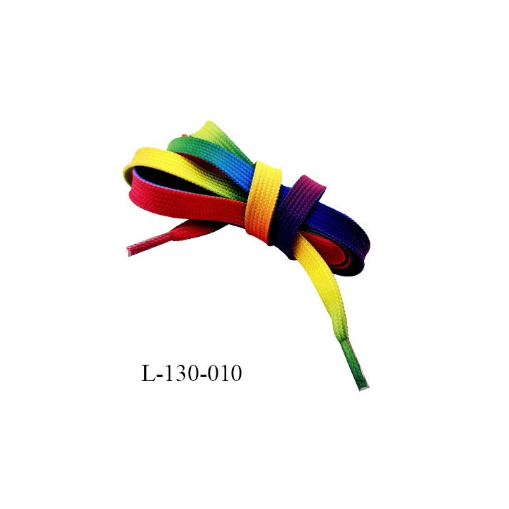 Lacet plat 130 cm couleur bleu largeur 10 mm longueur 130 cm embout gainé prix pour une paire