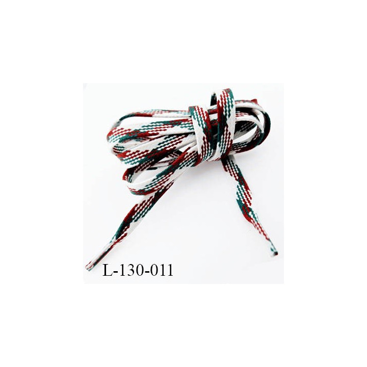 Lacet plat 130 cm couleur bleu largeur 10 mm longueur 130 cm embout gainé prix pour une paire