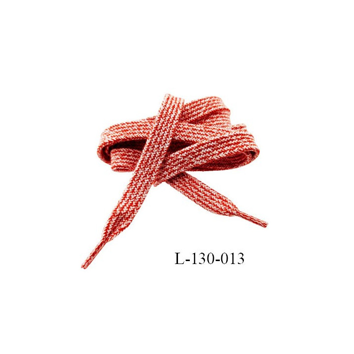 Lacet plat 140 cm couleur rouge largeur entre 8 et 10 mm longueur 140 cm embout gainé prix pour une paire