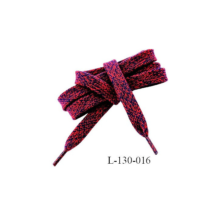 Lacet plat 140 cm couleur rouge largeur entre 8 et 10 mm longueur 140 cm embout gainé prix pour une paire