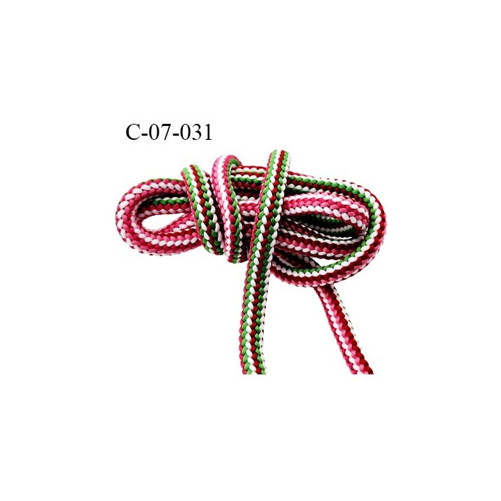 Cordon 8 mm synthétique très solide couleur vert satiné diamètre 8 mm avec cordon intérieur de 7 mm prix au mètre