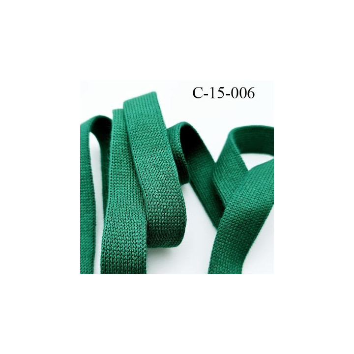 Cordon galon lacet tube largeur 15 mm couleur vert canard prix au mètre