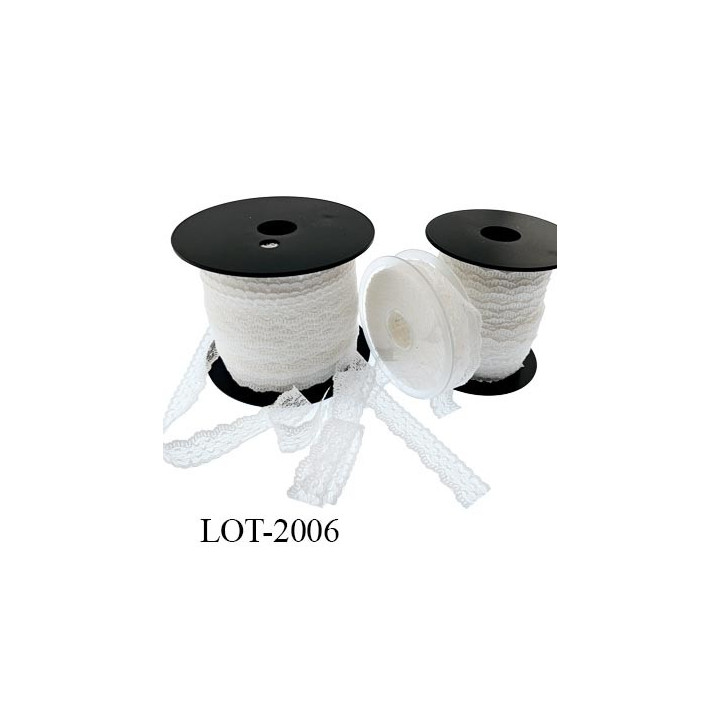 Le lot de 10 m de dentelle 20 mm synthétique douce couleur écru largeur 20 mm bobiné en France