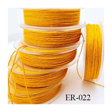 Echevette coton retors réf couleur 2444 jaune art 89 longueur de bobine 120 m soit 30 échevettes de 8 mètres