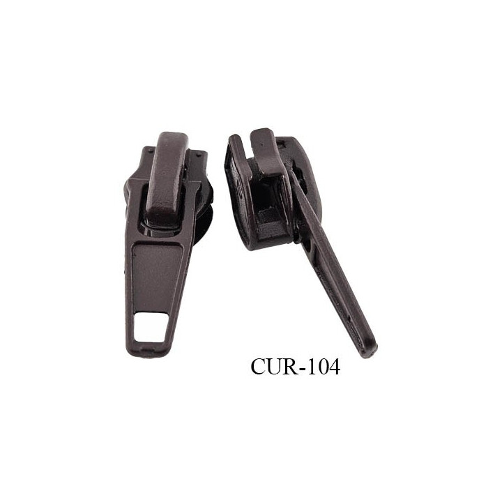 Curseur en métal laqué noir pour glissière de 4 mm prix à la pièce