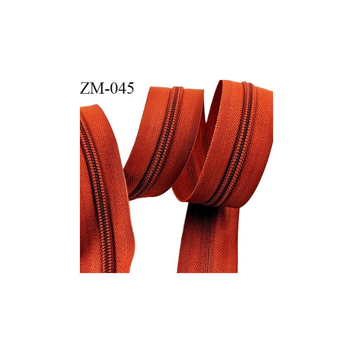 fermeture éclair de marque YKK au mètre couleur rouge un curseur au mètre largeur 27 mm largeur du zip 5 mm