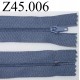 fermeture 45 cm bleu zip nylon
