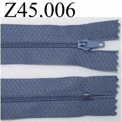 fermeture 45 cm bleu zip nylon