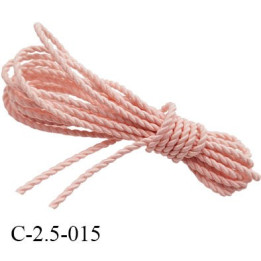 Cordon ciré 2.5 mm couleur naturel diamètre 2.5 mm prix au mètre