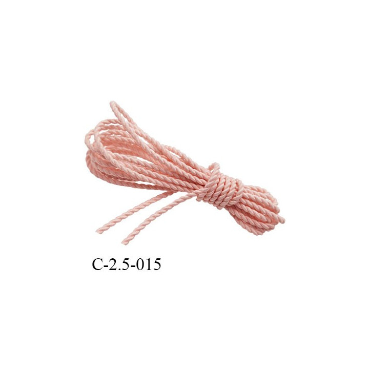 Cordon ciré 2.5 mm couleur naturel diamètre 2.5 mm prix au mètre