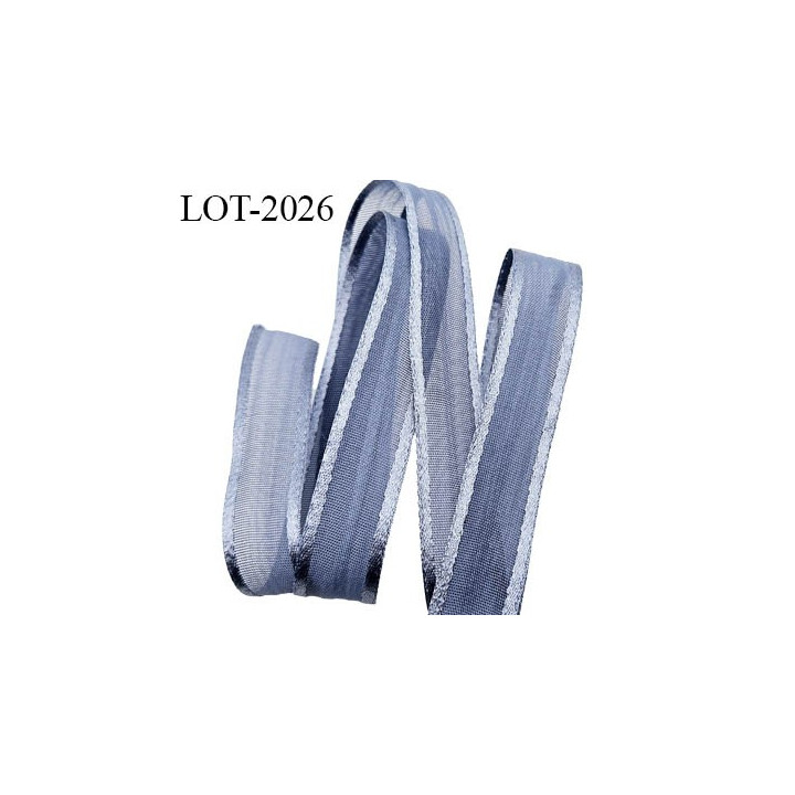 Galon velours  largeur 6 mm couleur gris avec surpiqure en bordure couleur argent très doux  prix au mètre