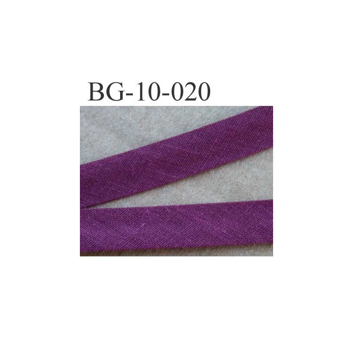 galon biais passe poil plié largeur 10 mm 2 rebords plié de 10 mm plus 2 rebords de 4 mm couleur bordeau 100 % coton 
