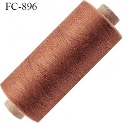 Bobine 1000 m fil Polyester n° 120 couleur cuir marron cuivre 1000 mètres fil européen bobiné en Europe ou France certifié oeko 