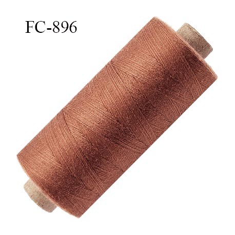 Bobine 1000 m fil Polyester n° 120 couleur cuir marron cuivre 1000 mètres fil européen bobiné en Europe ou France certifié oeko 