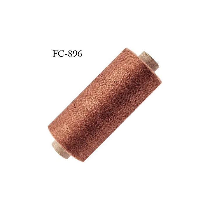 Bobine 1000 m fil Polyester n° 120 couleur cuir marron cuivre 1000 mètres fil européen bobiné en Europe ou France certifié oeko 