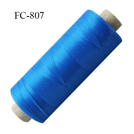 Bobine de 500 m fil mousse polyamide n° 120 couleur bleu longueur de 500 mètres bobiné en France