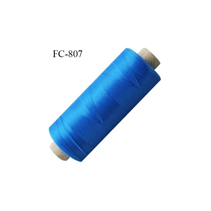 Bobine de 500 m fil mousse polyamide n° 120 couleur bleu longueur de 500 mètres bobiné en France