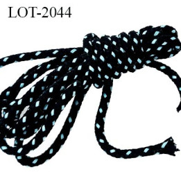 Cordon 6 mm ou lacet ou lacette en coton très très solide couleur noir fabriqué en Europe prix au mètre