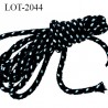Cordon 6 mm ou lacet ou lacette en coton très très solide couleur noir fabriqué en Europe prix au mètre