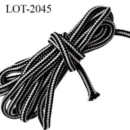 Cordon 6 mm ou lacet ou lacette en coton très très solide couleur noir fabriqué en Europe prix au mètre