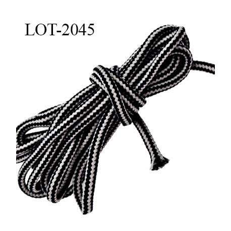 Cordon 6 mm ou lacet ou lacette en coton très très solide couleur noir fabriqué en Europe prix au mètre
