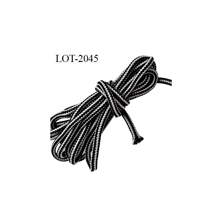 Cordon 6 mm ou lacet ou lacette en coton très très solide couleur noir fabriqué en Europe prix au mètre
