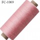 Bobine 1000 m fil Polyester n° 80 rose 1000 mètres bobiné en France 