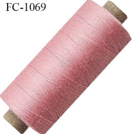 Bobine 1000 m fil Polyester n° 80 rose 1000 mètres  bobiné en France 
