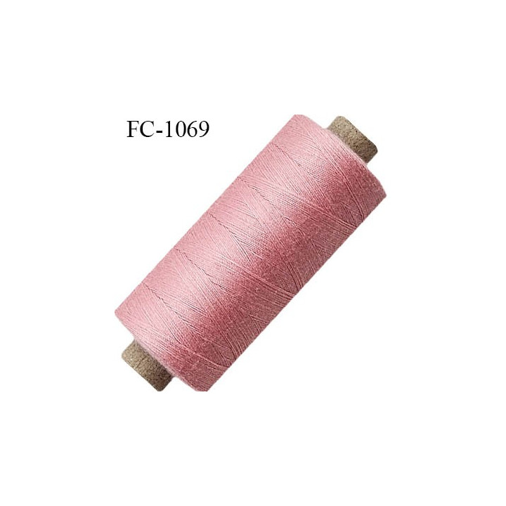 Bobine 1000 m fil Polyester n° 80 rose 1000 mètres  bobiné en France 